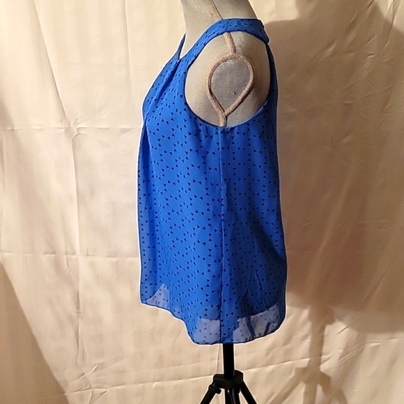 By & By Blue Lined Halter Top Blouse, Size: M - Picture 5 of 8